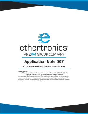 Application Note 007 at Command Reference Guide - ETH-M-LORA-AX