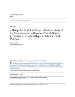 A Recipe for Black Girl Magic: a Critical Study of the Mise-En-Scene