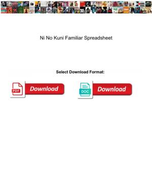 Ni No Kuni Familiar Spreadsheet