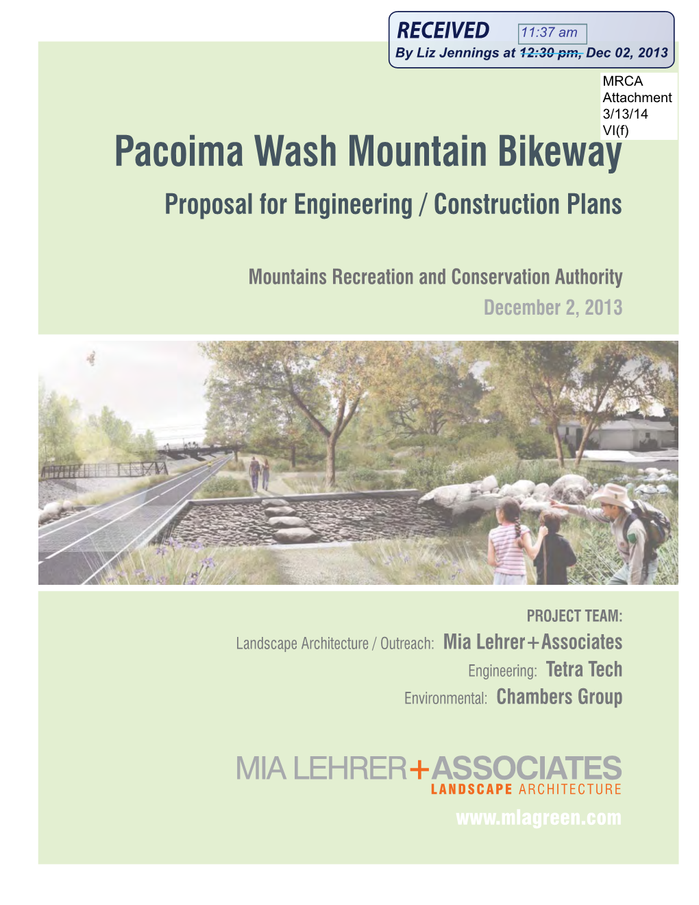 Pacoima Wash Mountain Bikeway Proposal for Engineering / Construction Plans