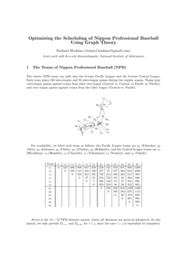 Optimizing the Scheduling of Nippon Professional Baseball Using Graph Theory