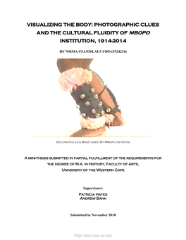 Photographic Clues and the Cultural Fluidity of Mbopo Institution, 1914-2014