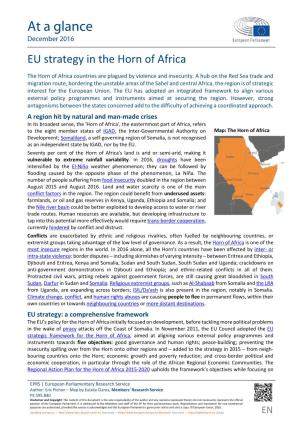At a Glance December 2016 EU Strategy in the Horn of Africa