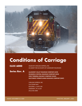 Conditions of Carriage CLXX 6000-A, Effective