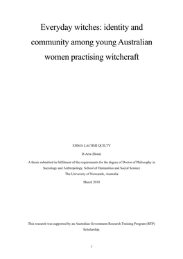 Everyday Witches: Identity and Community Among Young Australian