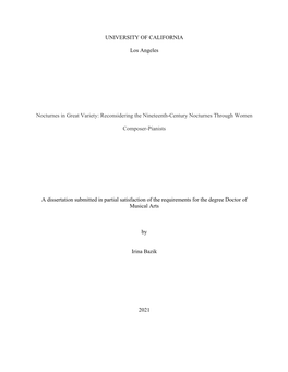 Irina Bazik Dma Dissertation with Committee Notes