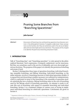 2008. Pruning Some Branches from 'Branching Spacetimes'