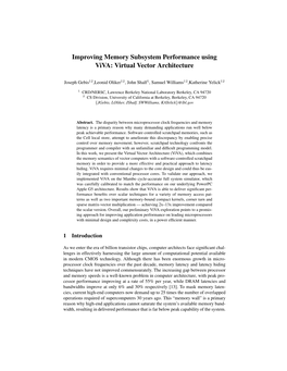 Improving Memory Subsystem Performance Using Viva: Virtual Vector Architecture