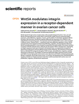 Wnt5a Modulates Integrin Expression in a Receptor-Dependent Manner In