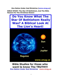 BIBLE STUDY: the Star of Bethlehem, and the REAL Reason for the Christmas Season