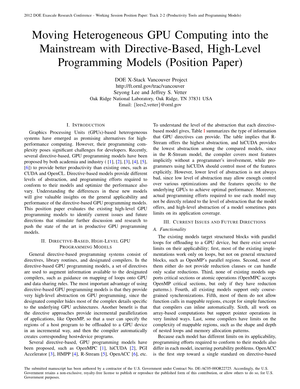 Directive-Based, High-Level GPU Programming Models