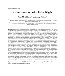 A Conversation with Peter Diggle