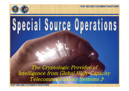 The Cryptologic Provider of Intelligence from Global High