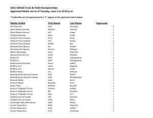 2021 OHSAA Track & Field Championships Approved Media List As of Tuesday, June 3 at 12:05 P.M. Media Outlet