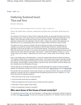 Gathering Scattered Israel: Then and Now Page 1 of 8