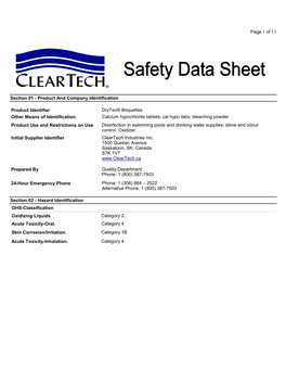 Material Safety Data Sheet