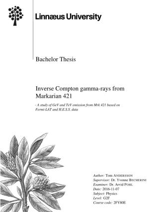 Bachelor Thesis Inverse Compton Gamma-Rays from Markarian