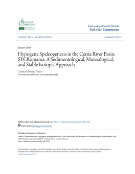 Hypogene Speleogenesis in the Cerna River Basin, SW Romania