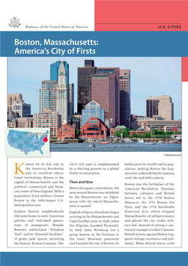 Boston, Massachusetts: America's City of Firsts