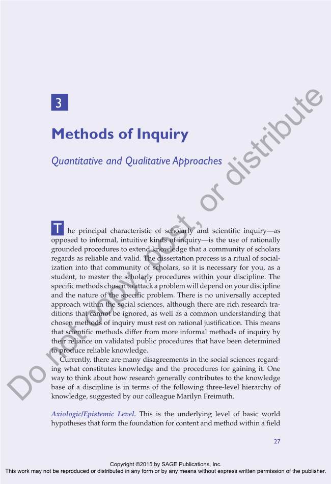 Methods of Inquiry