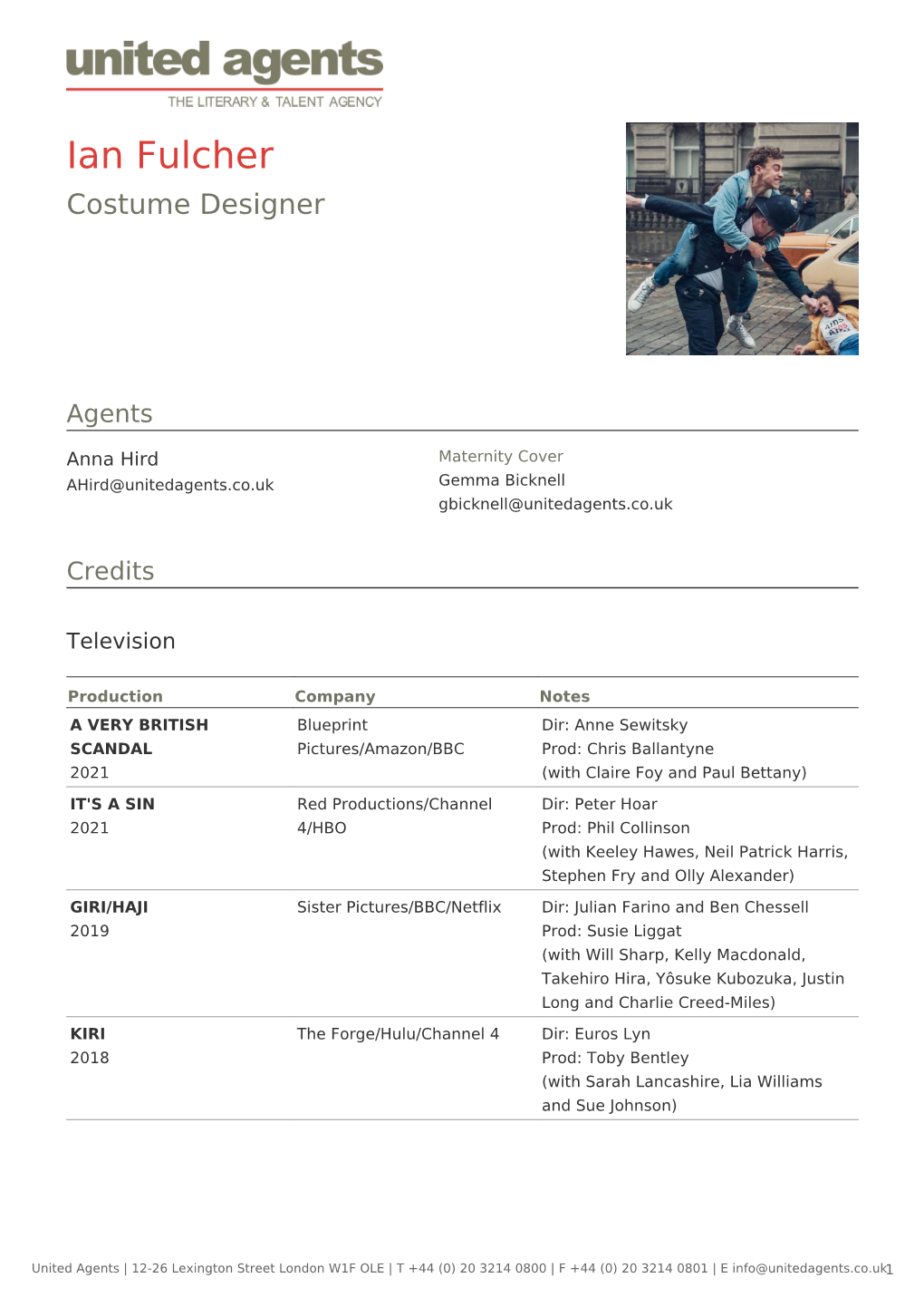 Ian Fulcher Costume Designer