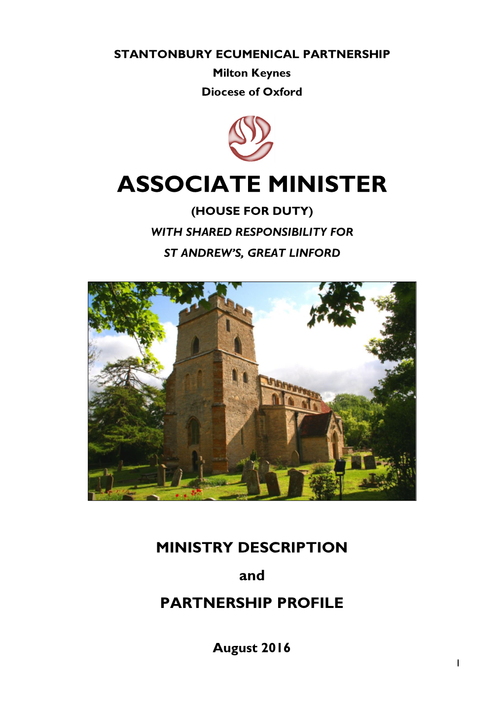 Associate Minister (House for Duty) with Shared Responsibility for St Andrew’S, Great Linford