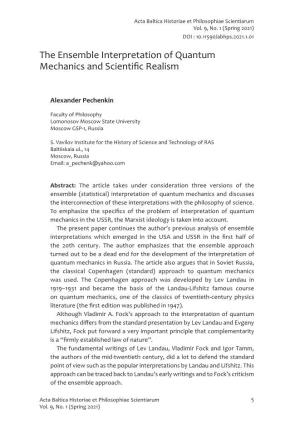 The Ensemble Interpretation of Quantum Mechanics and Scientific Realism