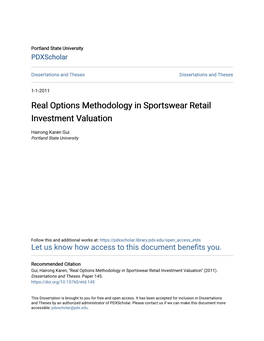 Real Options Methodology in Sportswear Retail Investment Valuation