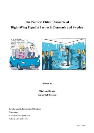 The Political Elites' Discourse of Right-Wing Populist Parties in Denmark and Sweden