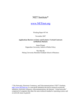 NET Institute*