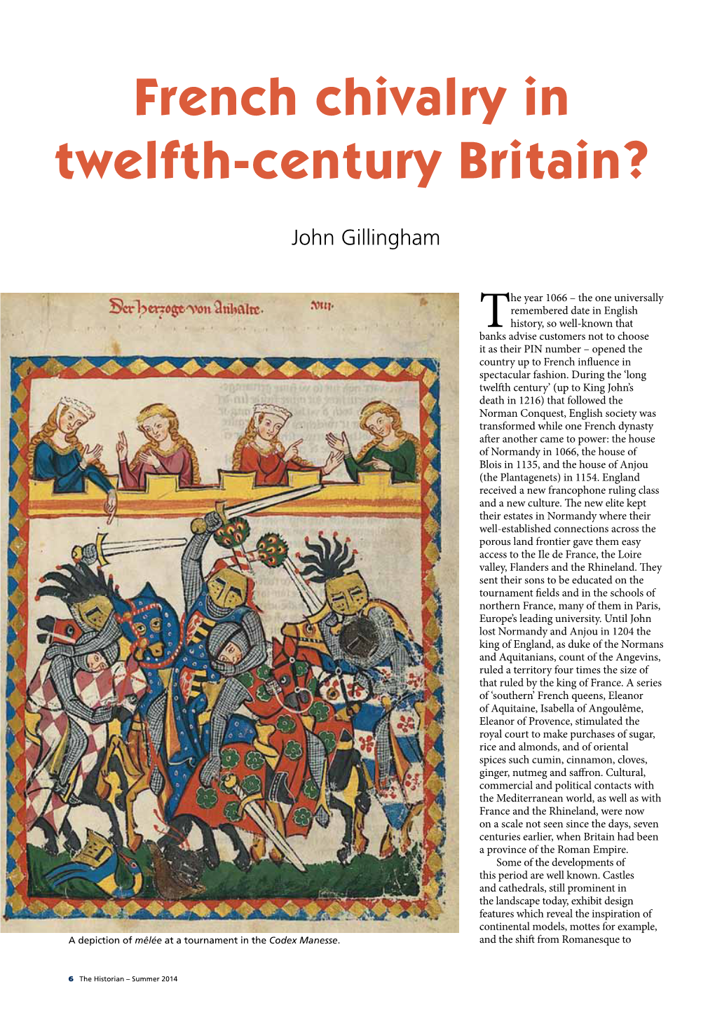 French Chivalry in Twelfth-Century Britain?