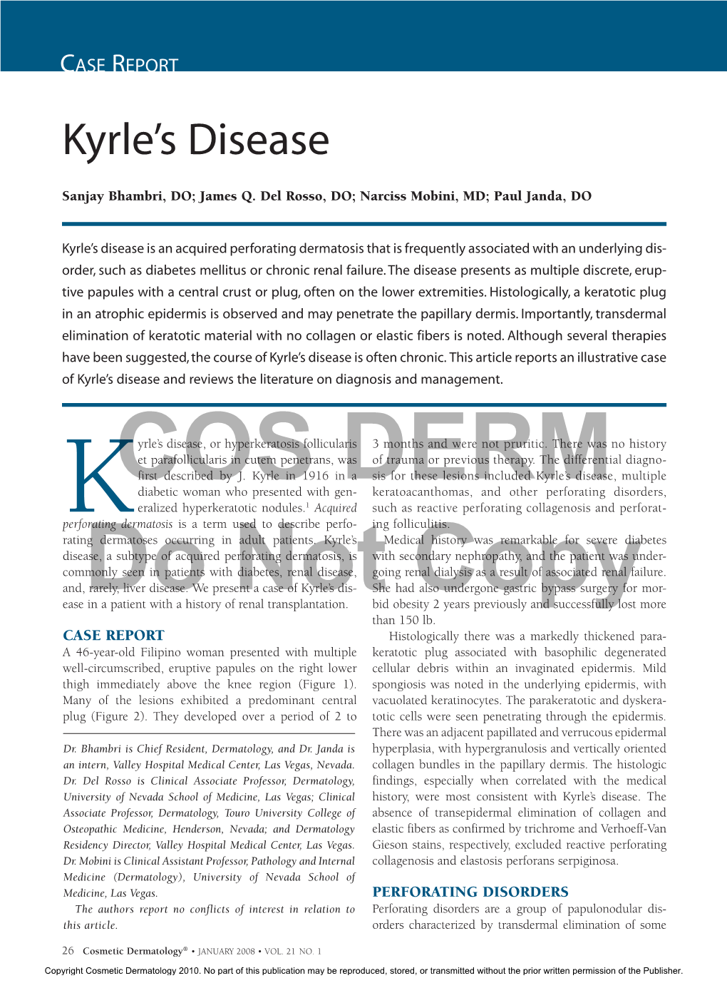 Case Report Kyrle’S Disease