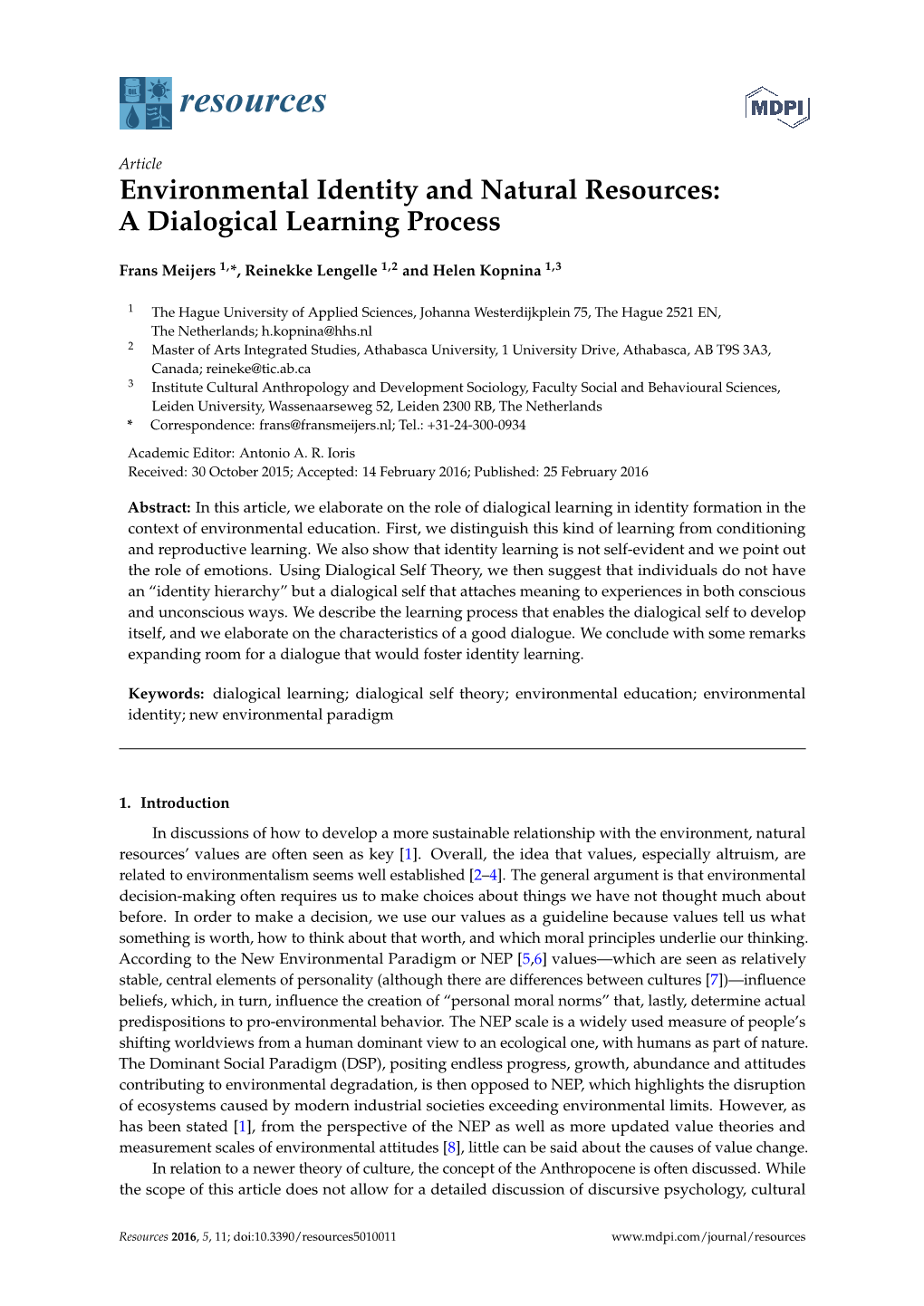 A Dialogical Learning Process