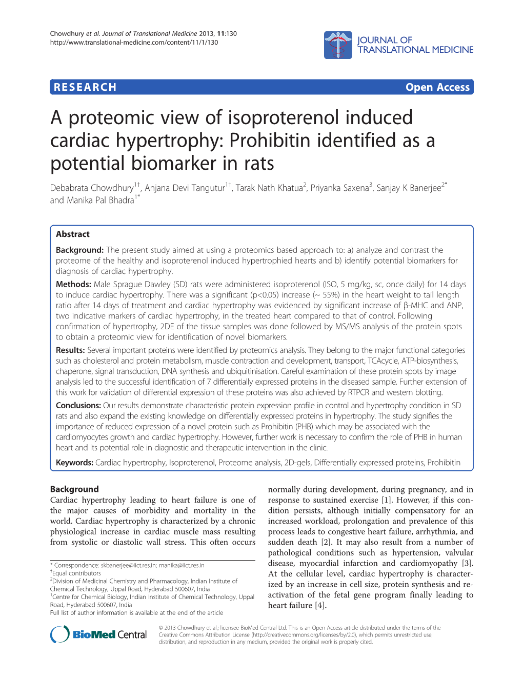 A Proteomic View of Isoproterenol