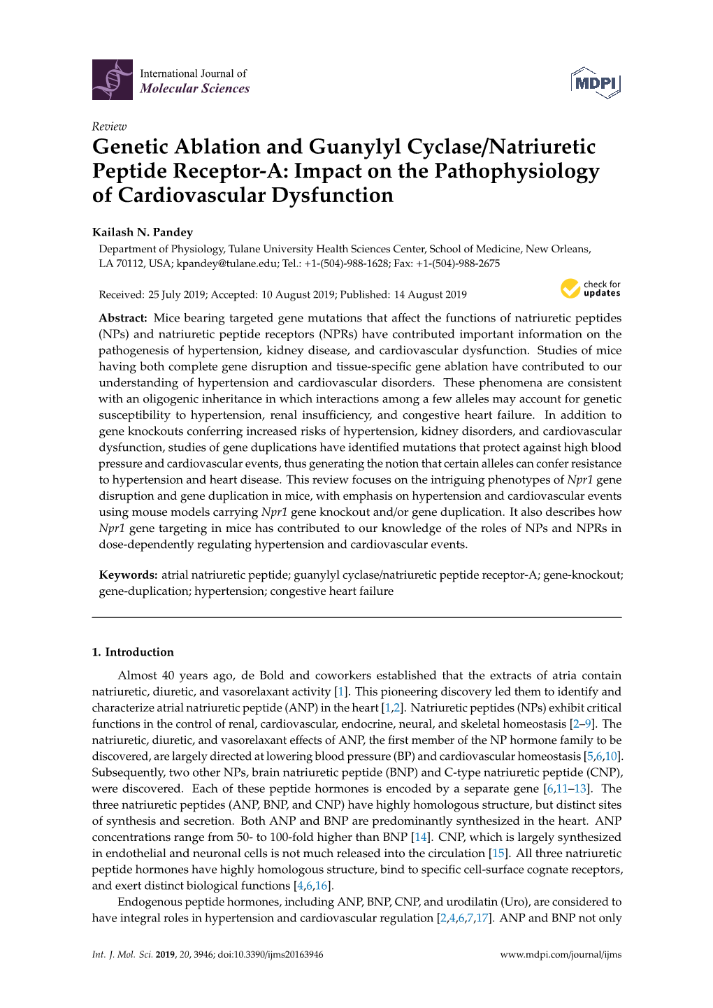 Genetic Ablation and Guanylyl Cyclase/Natriuretic Peptide Receptor-A: Impact on the Pathophysiology of Cardiovascular Dysfunction