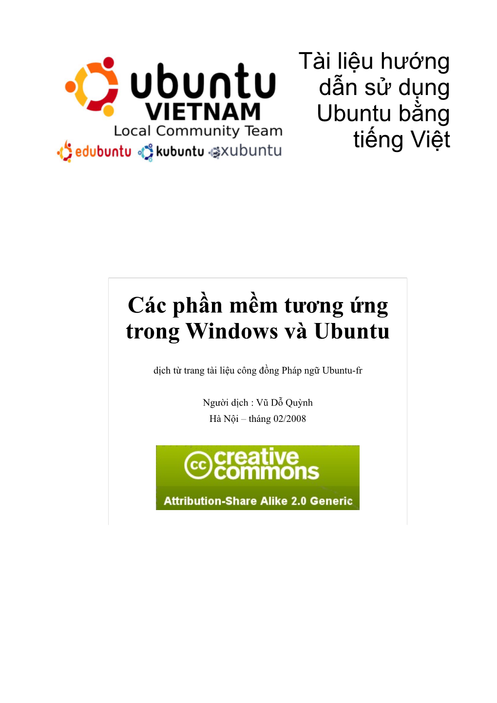 Correspondance Logiciels Windows Ubuntu