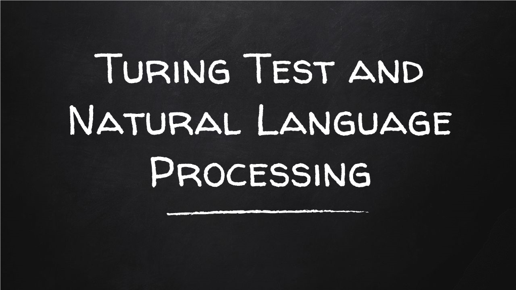 Turing Test and Natural Language Processing Announcement