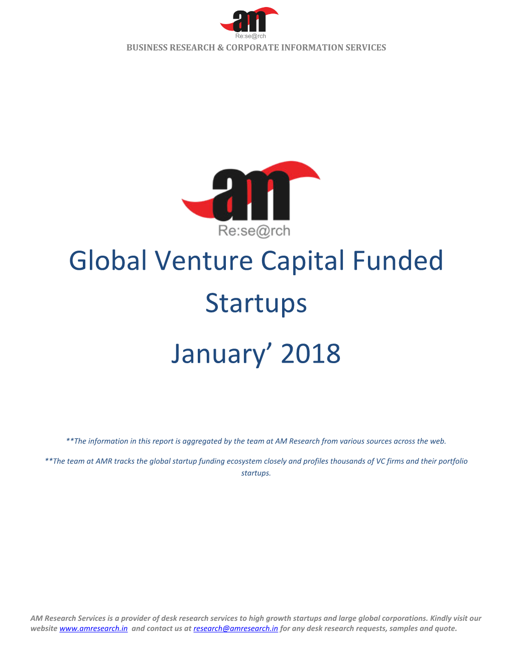 Global Venture Capital Funded Startups January 2018