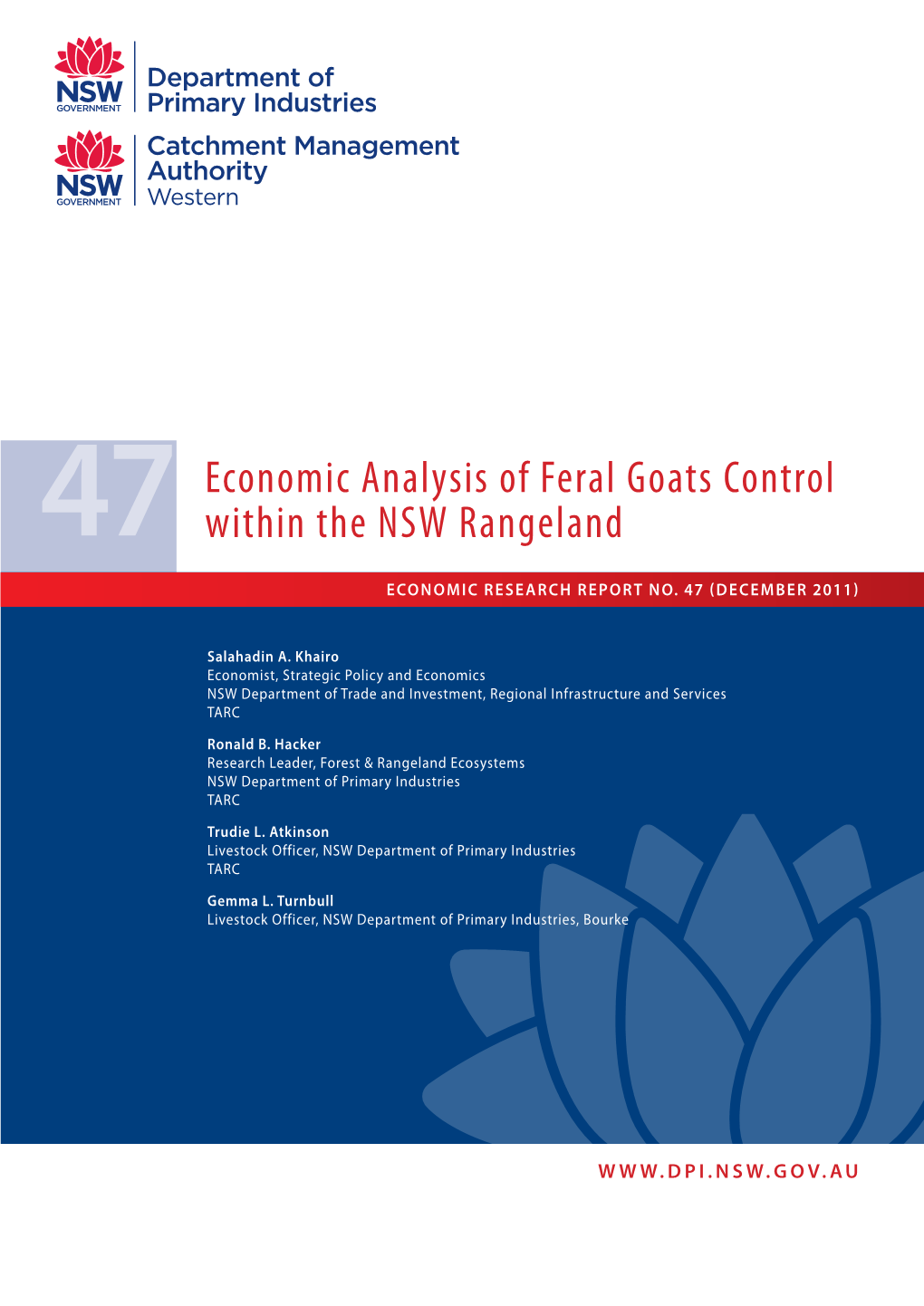 Economic Analysis of Feral Goat Control Within the NSW Rangeland