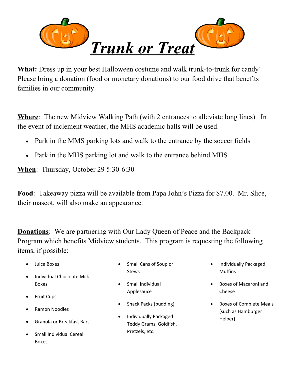 Trunk Or Treat