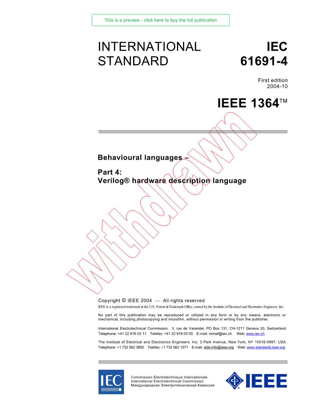 International Standard Iec 61691-4 Ieee 1364™