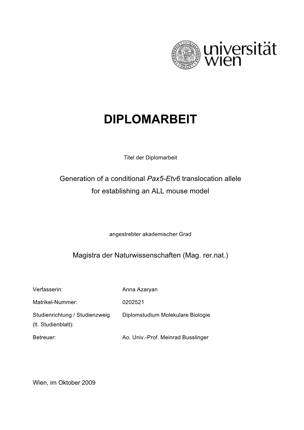 Diplomarbeit