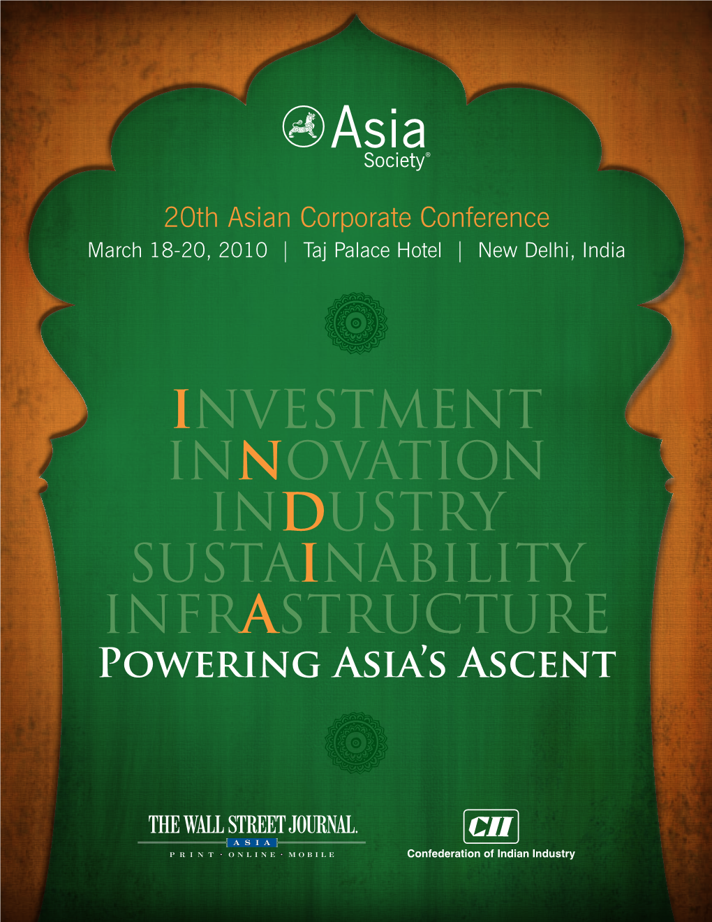 Investment Innovation Industry SUSTAINABILITY INFRASTRUCTURE Powering Asia’S Ascent 20Th Asian Corporate Conference INDIA: Powering Asia’S Ascent