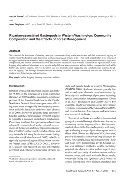 Riparian-Associated Gastropods in Western Washington: Community Composition and the Effects of Forest Management