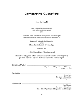 Comparative Quantifiers
