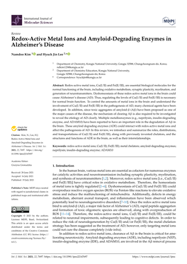 Redox-Active Metal Ions and Amyloid-Degrading Enzymes in Alzheimer’S Disease