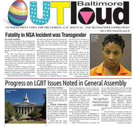Progress on LGBT Issues Noted in General Assembly