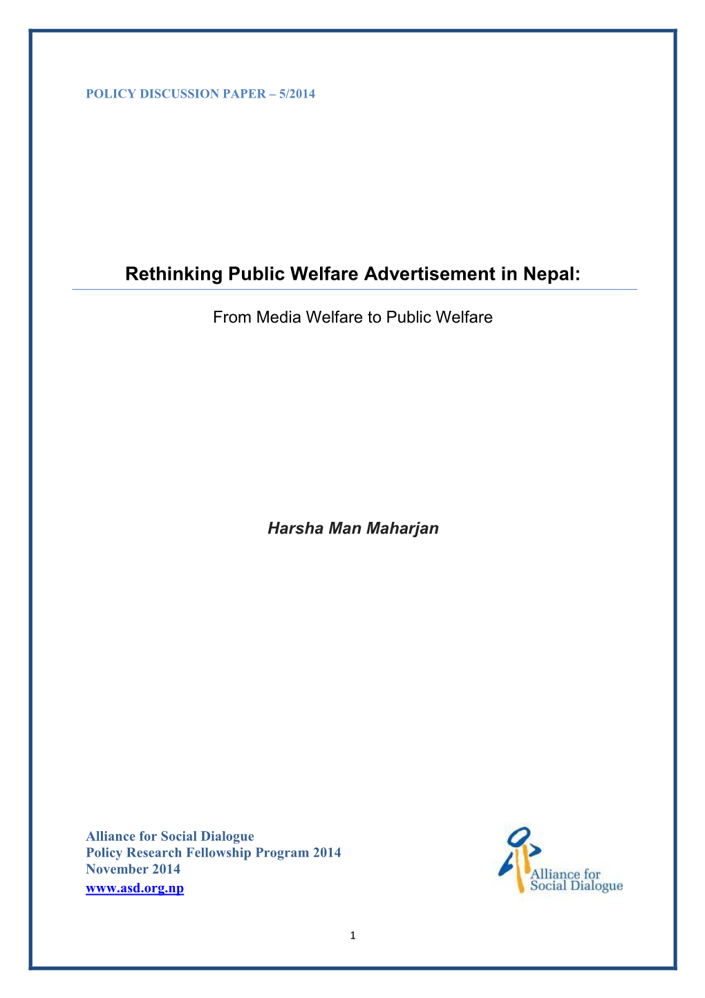 Rethinking Public Welfare Advertisement in Nepal