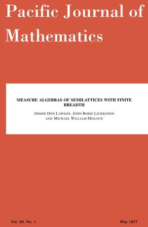 Measure Algebras of Semilattices with Finite Breadth