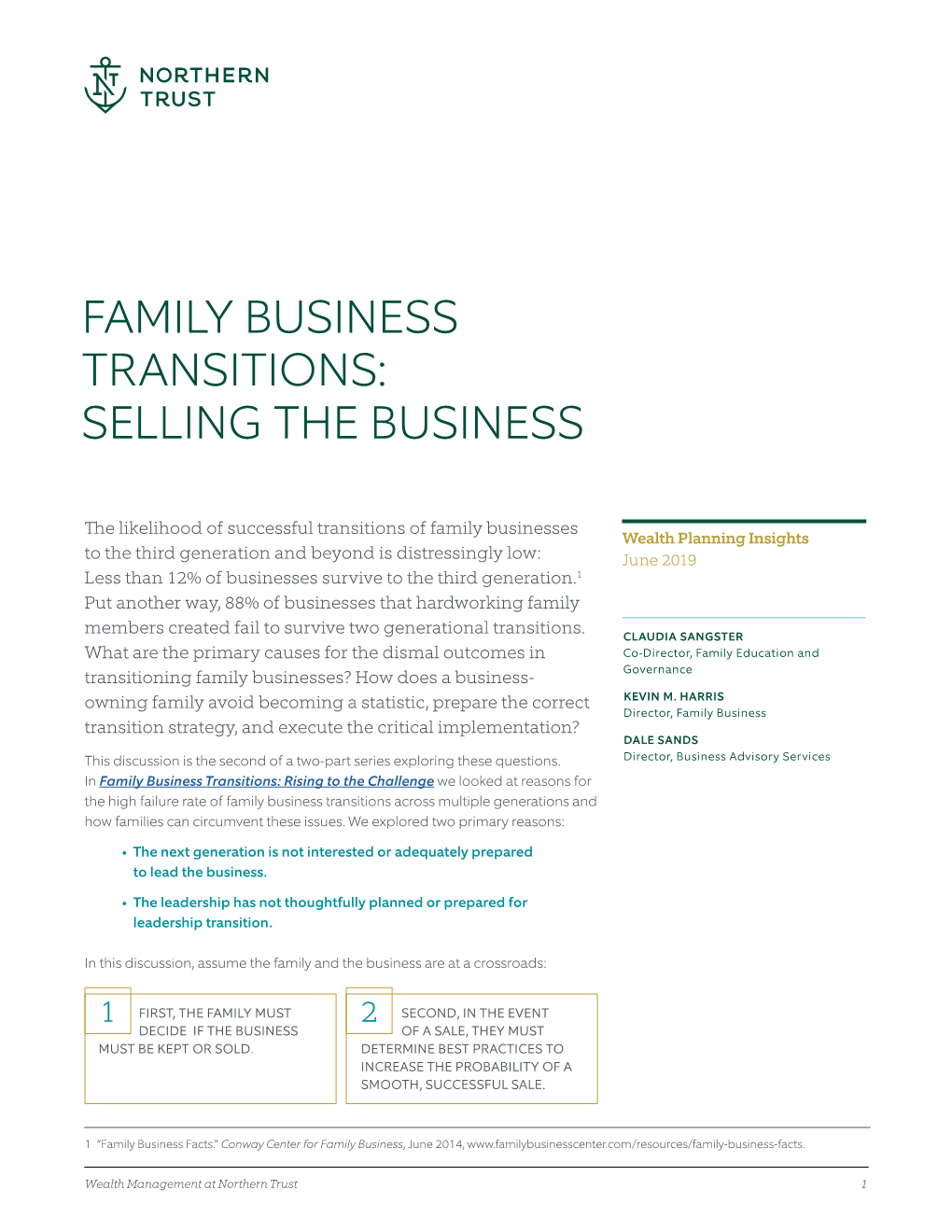 Family Business Transitions: Selling the Business